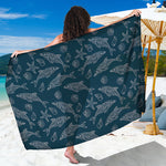 Vintage Dolphins Pattern Print Beach Sarong Wrap