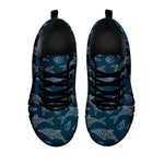 Vintage Dolphins Pattern Print Black Sneakers