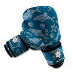 Vintage Dolphins Pattern Print Boxing Gloves