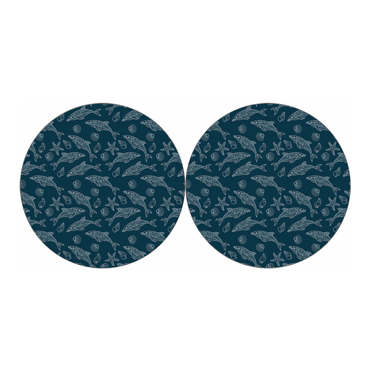 Vintage Dolphins Pattern Print Car Coasters