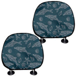 Vintage Dolphins Pattern Print Car Headrest Covers