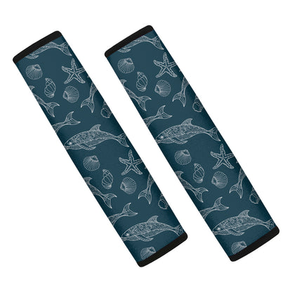 Vintage Dolphins Pattern Print Car Seat Belt Covers