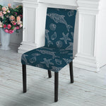 Vintage Dolphins Pattern Print Dining Chair Slipcover
