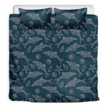 Vintage Dolphins Pattern Print Duvet Cover Bedding Set