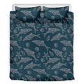Vintage Dolphins Pattern Print Duvet Cover Bedding Set