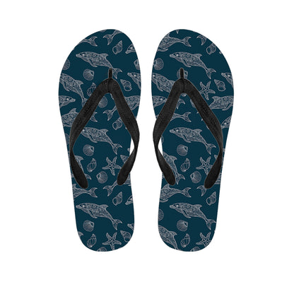 Vintage Dolphins Pattern Print Flip Flops