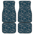 Vintage Dolphins Pattern Print Front and Back Car Floor Mats