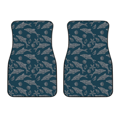 Vintage Dolphins Pattern Print Front Car Floor Mats
