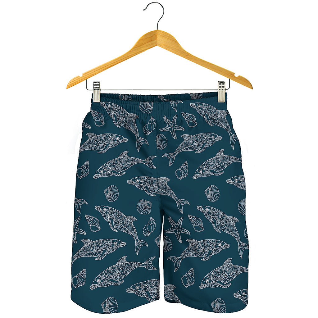 Vintage Dolphins Pattern Print Men's Shorts