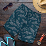 Vintage Dolphins Pattern Print Men's Shorts