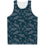 Vintage Dolphins Pattern Print Men's Tank Top