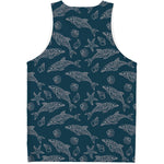 Vintage Dolphins Pattern Print Men's Tank Top