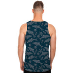 Vintage Dolphins Pattern Print Men's Tank Top