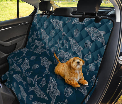 Vintage Dolphins Pattern Print Pet Car Back Seat Cover