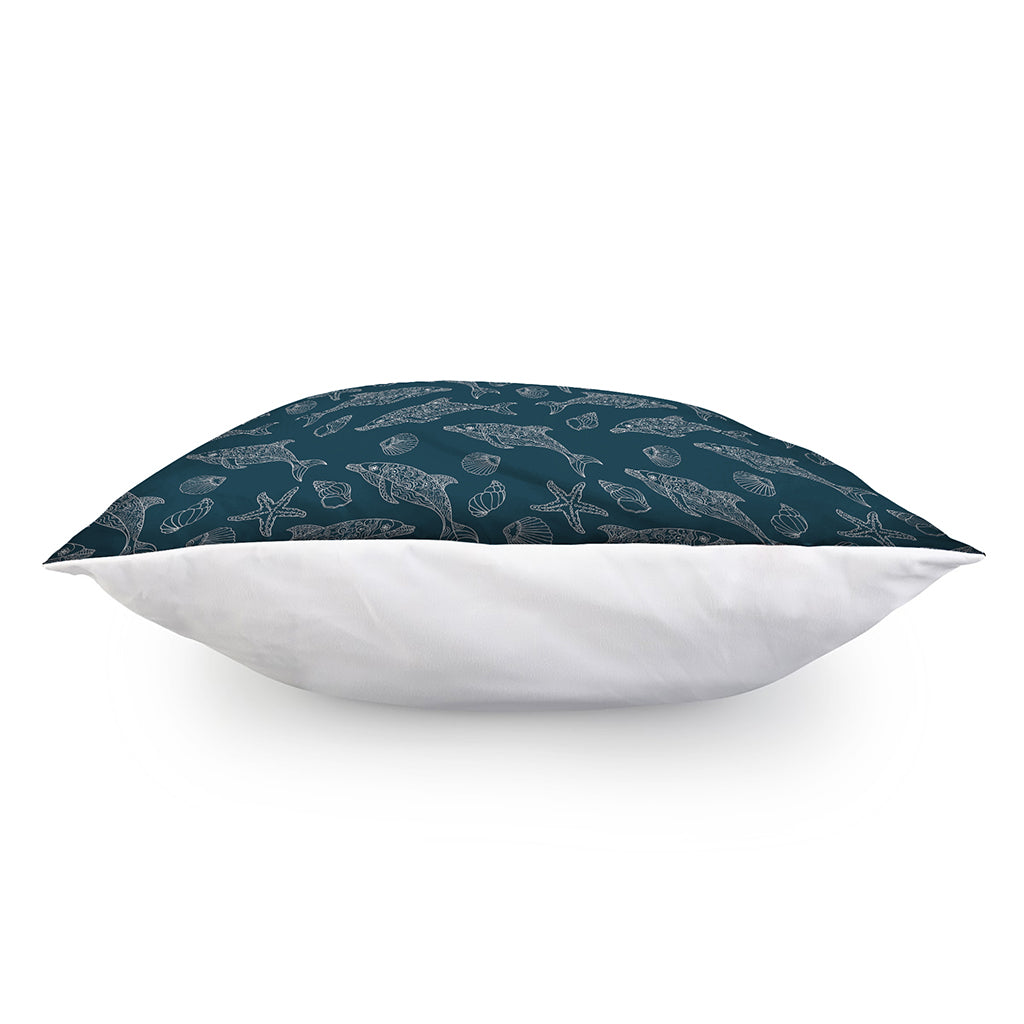 Vintage Dolphins Pattern Print Pillow Cover