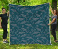 Vintage Dolphins Pattern Print Quilt