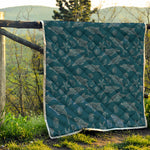 Vintage Dolphins Pattern Print Quilt
