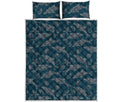 Vintage Dolphins Pattern Print Quilt Bed Set