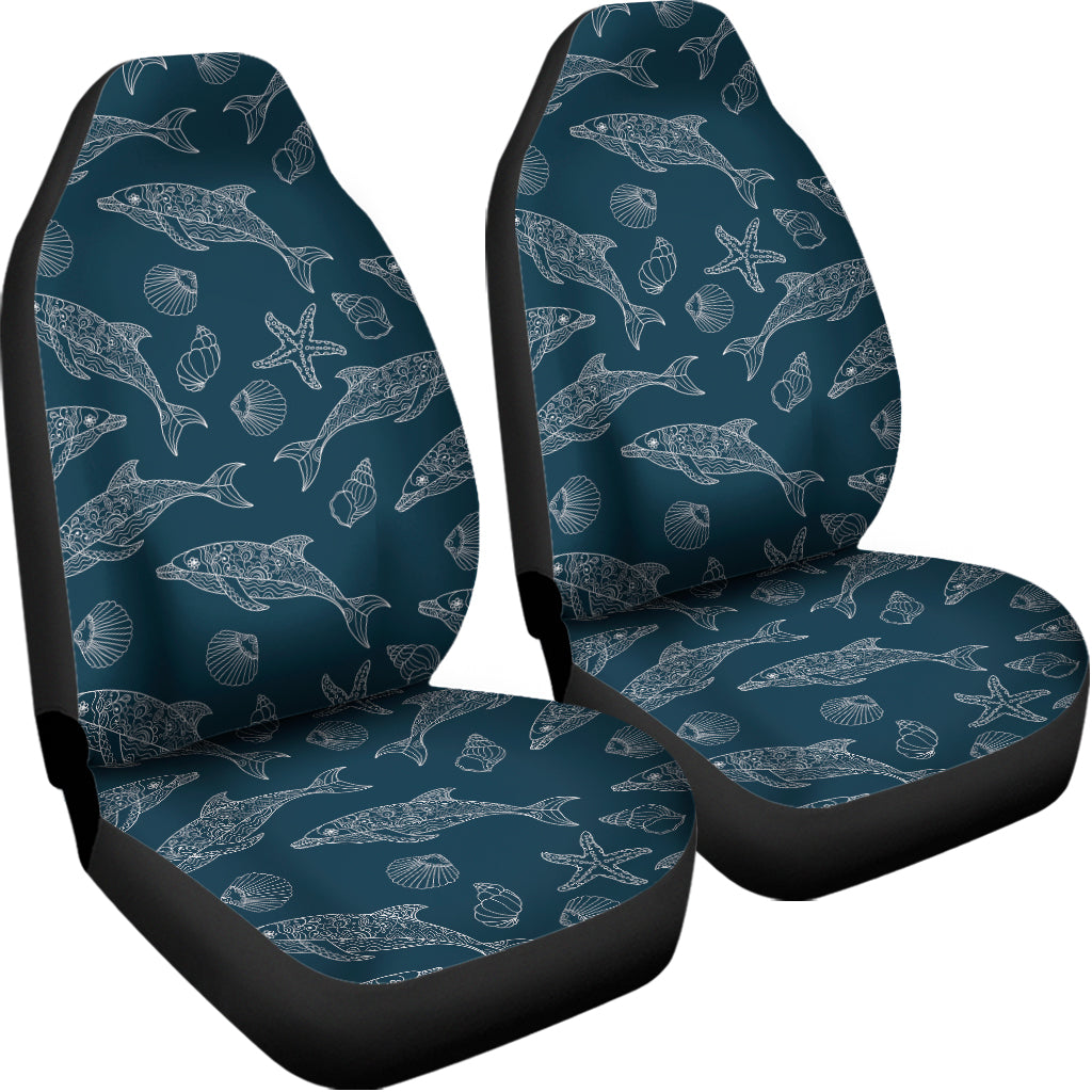 Vintage Dolphins Pattern Print Universal Fit Car Seat Covers