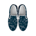 Vintage Dolphins Pattern Print White Slip On Shoes