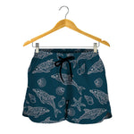 Vintage Dolphins Pattern Print Women's Shorts