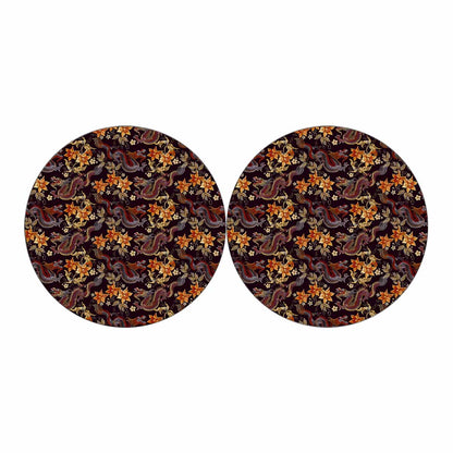 Vintage Dragon Flower Pattern Print Car Coasters