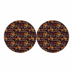 Vintage Dragon Flower Pattern Print Car Coasters