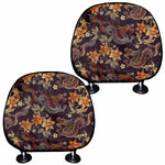 Vintage Dragon Flower Pattern Print Car Headrest Covers