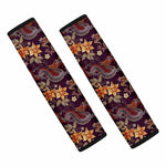 Vintage Dragon Flower Pattern Print Car Seat Belt Covers