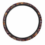 Vintage Dragon Flower Pattern Print Car Steering Wheel Cover