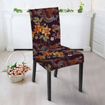 Vintage Dragon Flower Pattern Print Dining Chair Slipcover