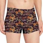 Vintage Dragon Flower Pattern Print Men's Boxer Briefs