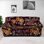 Vintage Dragon Flower Pattern Print Sofa Cover