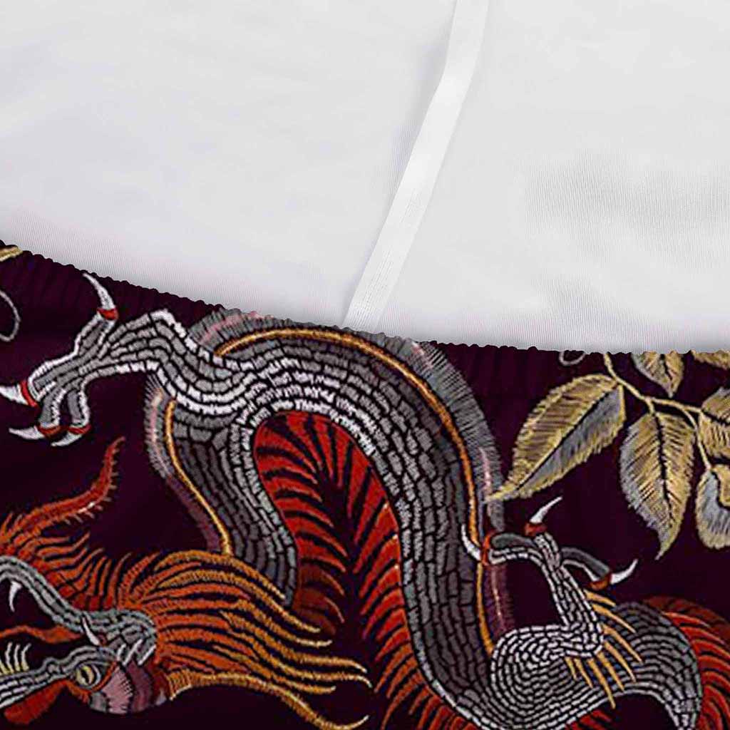 Vintage Dragon Flower Pattern Print Sofa Cover