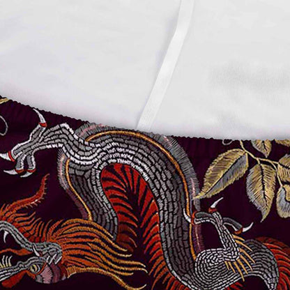 Vintage Dragon Flower Pattern Print Sofa Cover
