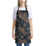 Vintage Dragonfly Pattern Print Apron