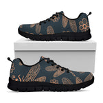 Vintage Dragonfly Pattern Print Black Sneakers