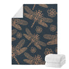 Vintage Dragonfly Pattern Print Blanket