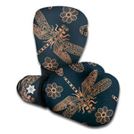 Vintage Dragonfly Pattern Print Boxing Gloves