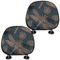 Vintage Dragonfly Pattern Print Car Headrest Covers