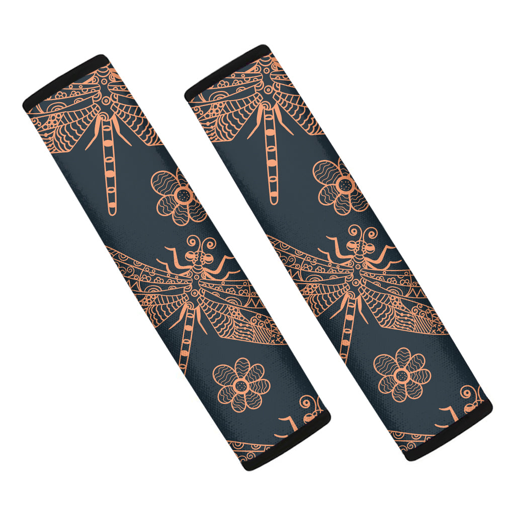 Vintage Dragonfly Pattern Print Car Seat Belt Covers