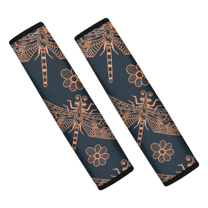 Vintage Dragonfly Pattern Print Car Seat Belt Covers
