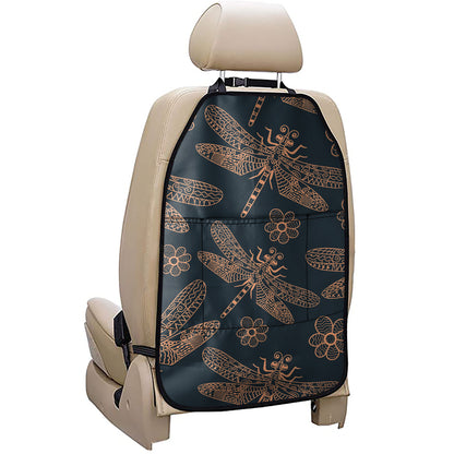 Vintage Dragonfly Pattern Print Car Seat Organizers