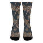Vintage Dragonfly Pattern Print Crew Socks