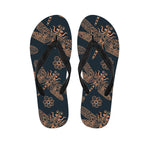 Vintage Dragonfly Pattern Print Flip Flops