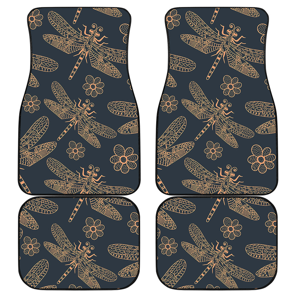 Vintage Dragonfly Pattern Print Front and Back Car Floor Mats
