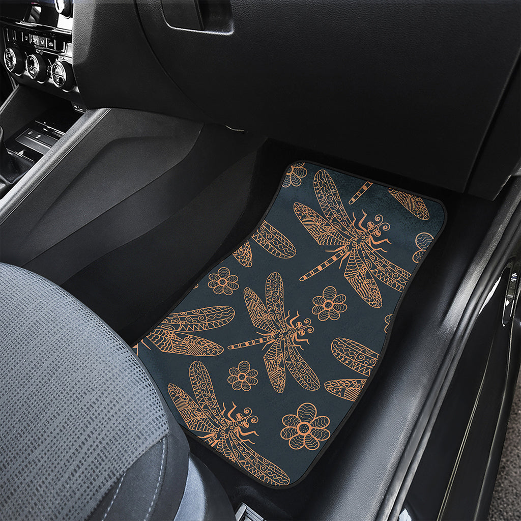 Vintage Dragonfly Pattern Print Front Car Floor Mats