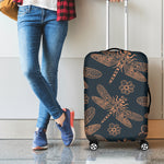 Vintage Dragonfly Pattern Print Luggage Cover