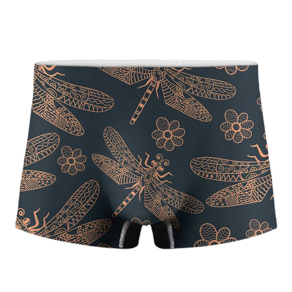 Vintage Dragonfly Pattern Print Men's Boxer Briefs