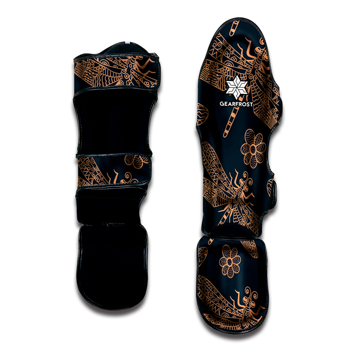 Vintage Dragonfly Pattern Print Muay Thai Shin Guard